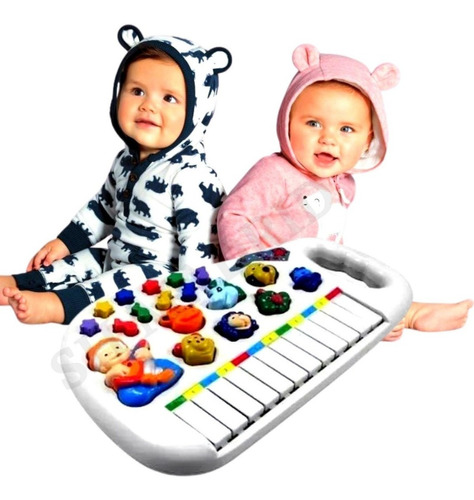 Pianinho Teclado Musical Infantil Som Luz Fazendinha Animais